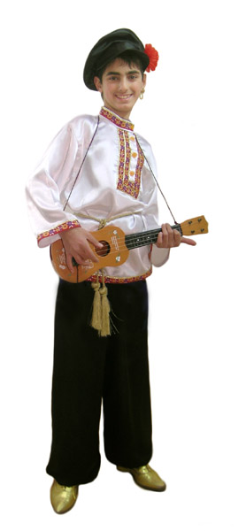 Цыганский костюм, косоворотка, гитара, прокат.